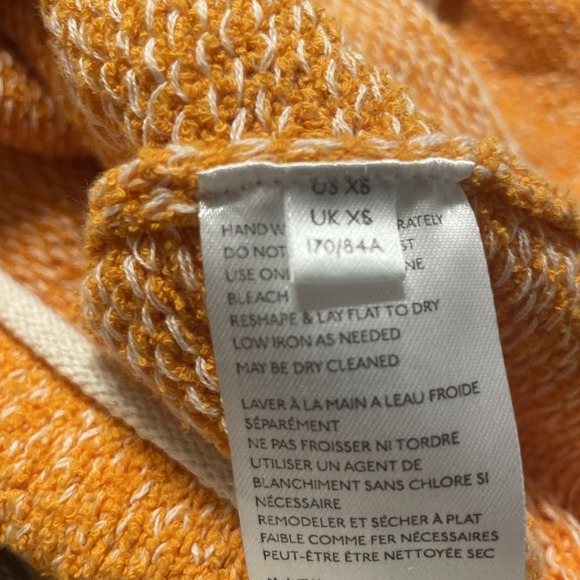 Free People Bardot Drop Shoulder Cropped Pullover Sweater Size XS Orange Peel - Picture 6 of 7